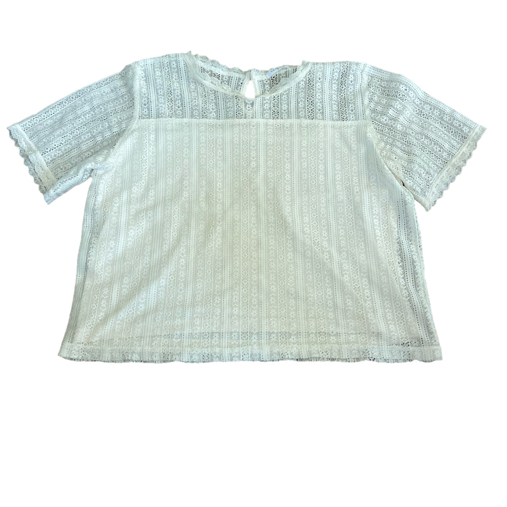 Glacier Women’s Off White Lace Short Sleeve Top